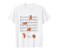 Funny Bears Music Yoga Playing Music Note T-Shirt Graphique avec Valeur, Homme, Blanc, L