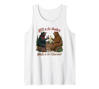 Funny Bears Red est pour Les Chasseurs, tandis Que White est pour Les pêcheurs Pun Débardeur