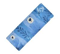 Funny Bears Tapis de yoga antidérapant en caoutchouc naturel antidérapant Bleu 1 mm d'épaisseur avec sac de yoga 180,3 x 66 cm pour homme