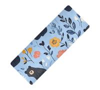 Funny Bears Tapis de yoga en caoutchouc naturel antidérapant Bleu 1 mm d'épaisseur avec tapis de yoga 180,3 x 66 cm