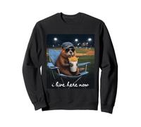 Funny Beaver Baseball Je vis Ici en ce Moment Sweatshirt
