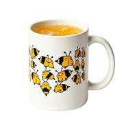 Funny Bee Coffee Mug, 11oz Tea Cup Drinkware, Cute Pattern Decorative Feature, Practical Kitchen Bar Office Accessory, Convenient Holiday Gift Option, Suitable For Home Bedroom Living Room Shelf