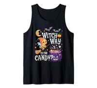 Funny Bee Witch Way to The Candy? Bee Witched Halloween Girl Débardeur