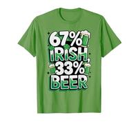 Funny Beer 67% Irish 33% Beer 67 Saint Patrks Day T-Shirt