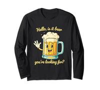 Funny Beer Pun Hello Citation Boire Humour Manche Longue