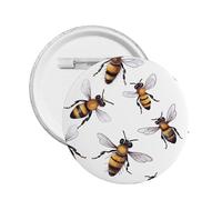 Funny Bees - Épingle ronde en émail - Badge en alliage métallique pour veste, sac, idée cadeau., M, Plastique
