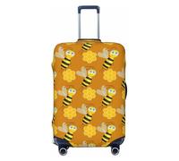Funny Bees Honeycombs Housses de protection élastiques pour bagages de voyage Jaune 45,7 à 81,3 cm, Noir , Large