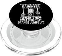 Funny Before You Hurt My Daughter Protecteur pour Papa PopSockets PopGrip pour MagSafe