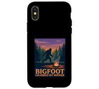 Funny Bigfoot a attrapé Mon Jeu de Mots à Hot-Dog de Wiener Camping Coque pour iPhone X/XS
