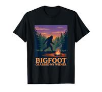 Funny Bigfoot a attrapé Mon Jeu de Mots à Hot-Dog de Wiener Camping T-Shirt