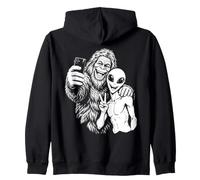 Funny Bigfoot Alien Selfie Cryptid Rencontre OVNI Sweat à Capuche