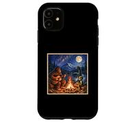 Funny Bigfoot Camping Alien Nessie Sasquatch Campfire Art Coque pour iPhone 11