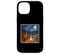 Funny Bigfoot Camping Alien Nessie Sasquatch Campfire Art Coque pour iPhone 14