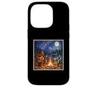 Funny Bigfoot Camping Alien Nessie Sasquatch Campfire Art Coque pour iPhone 14 Pro