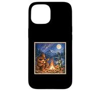 Funny Bigfoot Camping Alien Nessie Sasquatch Campfire Art Coque pour iPhone 15