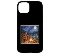Funny Bigfoot Camping Alien Nessie Sasquatch Campfire Art Coque pour iPhone 15 Plus