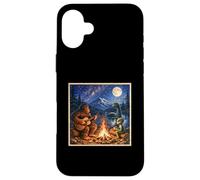 Funny Bigfoot Camping Alien Nessie Sasquatch Campfire Art Coque pour iPhone 16 Plus