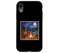 Funny Bigfoot Camping Alien Nessie Sasquatch Campfire Art Coque pour iPhone XR