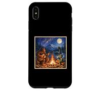 Funny Bigfoot Camping Alien Nessie Sasquatch Campfire Art Coque pour iPhone XS Max