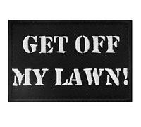 Funny Biker Patch tactique brodé Moral Applique Fermeture Velcro Emblème Get Off My Lawn