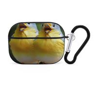 Funny Bird Coque pour AirPod Pro, coque rigide anti-rayures en polycarbonate avec porte-clés, accessoires pour AirPod Pro 2e/1ère coque pour homme et femme, style noir