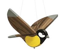 Funny Bird Decor, Handcrafted Motion Ornament, Wing Flapping Bird Statue with Artistic Build, Animated Style Decorative Piece for Home Garden, Indoor Outdoor Accent Display for Wall Window Shelf Use