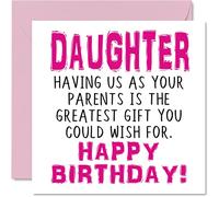 Funny Birthday Cards for Daughter, Having Us As Parents Greatest Gift Wish