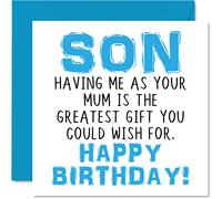 Funny Birthday Cards for Son, Having Me As Your Mum Greatest Gift Wish