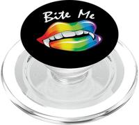 Funny Bite Me Halloween Costume Vampire Lips LGBTQ+ Pride PopSockets PopGrip pour MagSafe