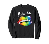 Funny Bite Me Halloween Costume Vampire Lips LGBTQ+ Pride Sweatshirt