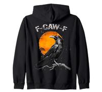 Funny Black Bird Vintage Black Crow, F-Caw-F Moon Sweat à Capuche