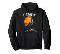 Funny Black Bird Vintage Black Crow, F-Caw-F Moon Sweat à Capuche