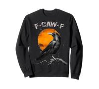 Funny Black Bird Vintage Black Crow, F-Caw-F Moon Sweatshirt