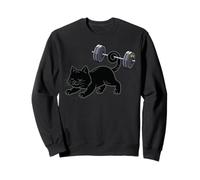 Funny Black Cat Deadlifting Workout Weightlifting Sweatshirt