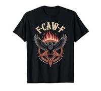 Funny Black Crow Black Bird F-Caw-F Gothic Humour T-Shirt
