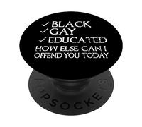 Funny Black Gay Pride Support LGBTQ Droits PopSockets PopGrip Adhésif