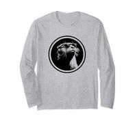 Funny Black Logo Sunglasses Otter Lover Manche Longue