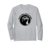 Funny Black Logo Sunglasses Plays Well with Otters Lover Manche Longue