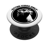 Funny Black Logo Sunglasses Plays Well with Otters Lover PopSockets PopGrip Adhésif