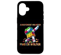 Funny Blocks Bricks Toy Achievement Unlocked Master Builder Coque pour iPhone 16
