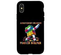 Funny Blocks Bricks Toy Achievement Unlocked Master Builder Coque pour iPhone X/XS