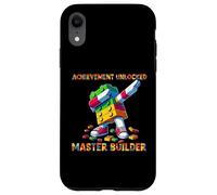 Funny Blocks Bricks Toy Achievement Unlocked Master Builder Coque pour iPhone XR