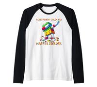 Funny Blocks Bricks Toy Achievement Unlocked Master Builder Manche Raglan