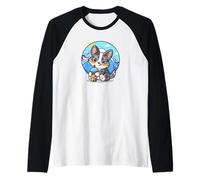 Funny Boba Bubble Tea Cherry Sakura Blue Merle Corgi Lover Manche Raglan