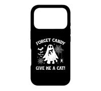 Funny Boo Ghost Tenant Un Chat Noir oublie Bonbons Give Me A Cat Coque pour iPhone 17 Pro