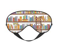 Funny Book Shelf Collection and Ladder Print Outdoor Travel Élégant Masque pour les yeux Réglable Sommeil Camping Méditation Relaxation
