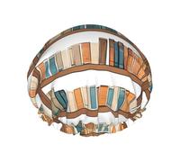 Funny Book Shelf Collection And Ladder Printed Double Layer Doublé Shower Caps, Shower Caps For Women Réutilisable