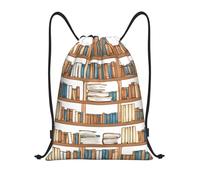 Funny Book Shelf Collection and Ladder Sac de sport léger avec cordon de serrage - Sac de sport pliable résistant à l'eau avec bandoulière réglable, idéal pour le sport, le yoga, les voyages et