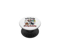 Funny Boston Terrier Birthday Party Pet Bday Matching Tee PopSockets PopGrip Adhésif
