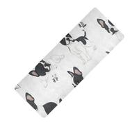 Funny Boston Terrier Dogs Tapis de voyage en caoutchouc naturel antidérapant épais 1 mm avec sac de yoga 180,3 x 66 cm